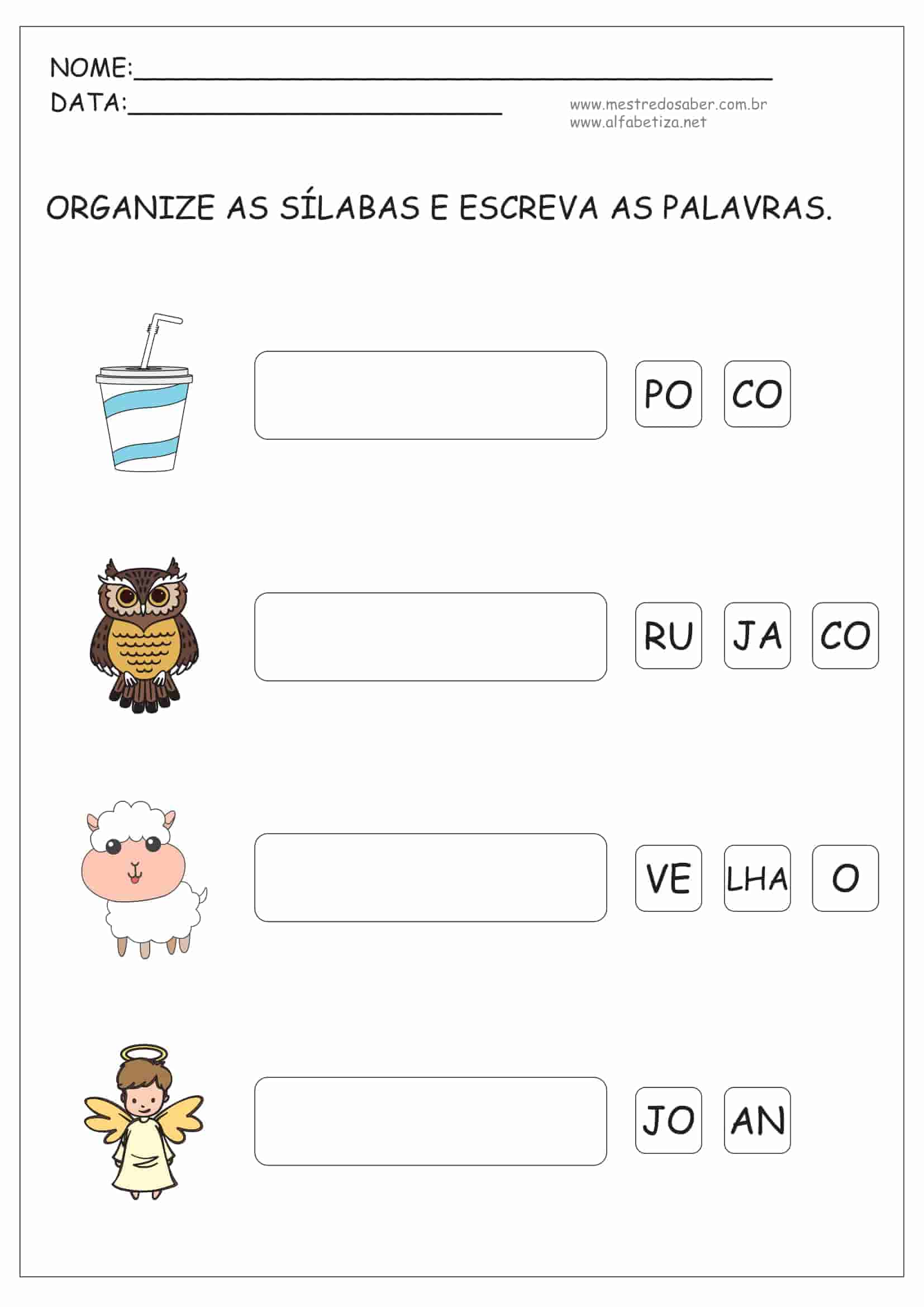 Atividades De Alfabetização Sílabas Simples Para Imprimir ⋆ EduKinclusiva