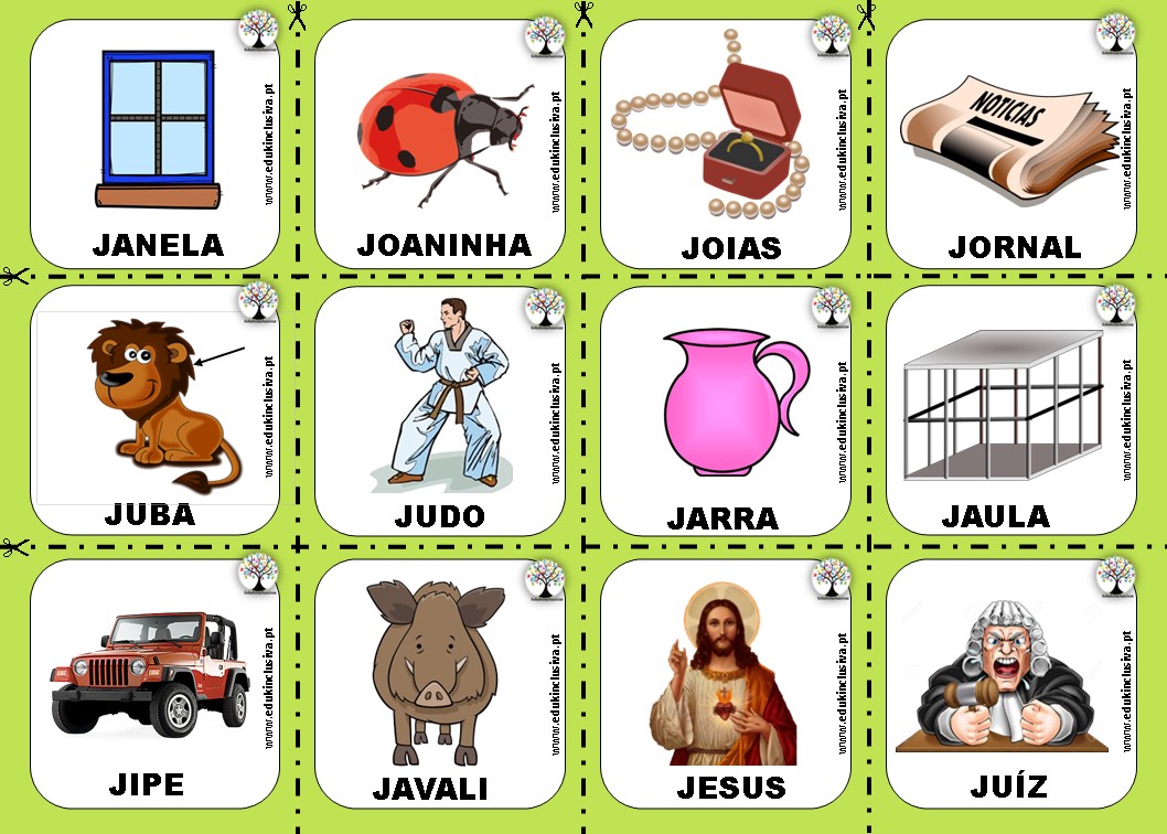 Cartões Linguagem – Fonema /j/ Inicial ⋆ EduKinclusiva